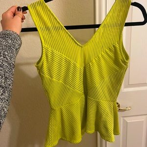 Yellow/green fitted Bebe top
